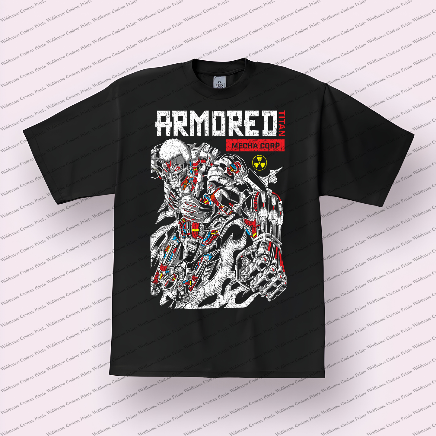 Attack on Titan Armored Titan Inspired Mecha Distressed Graphic T-Shirt