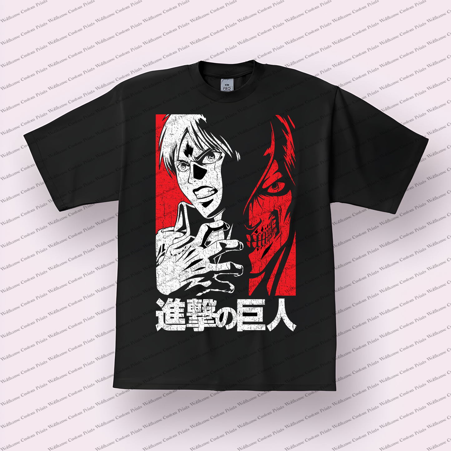 Attack on Titan Eren & Titan Split Distressed Graphic Tee