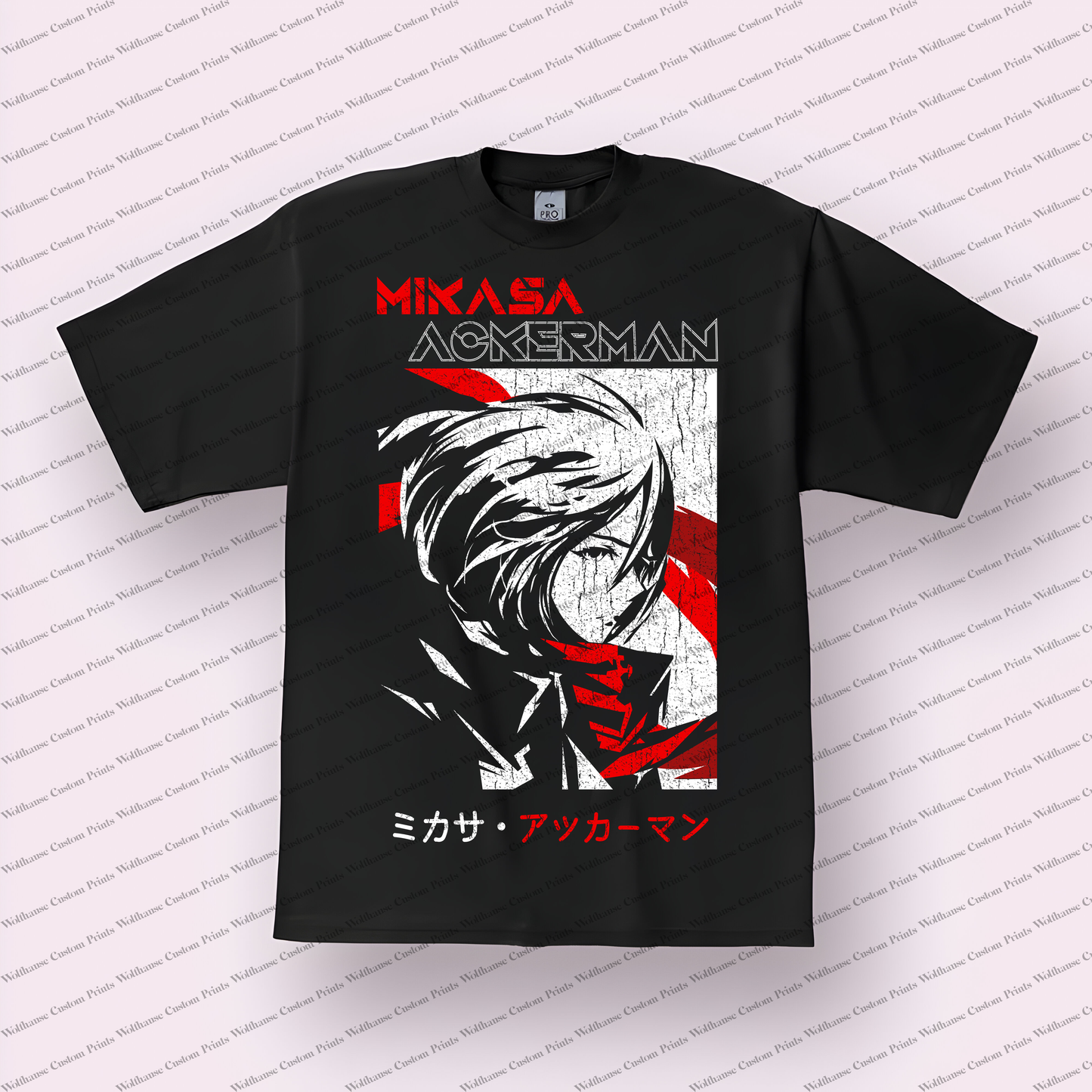 Attack on Titan Mikasa Ackerman Distressed Graphic Tee