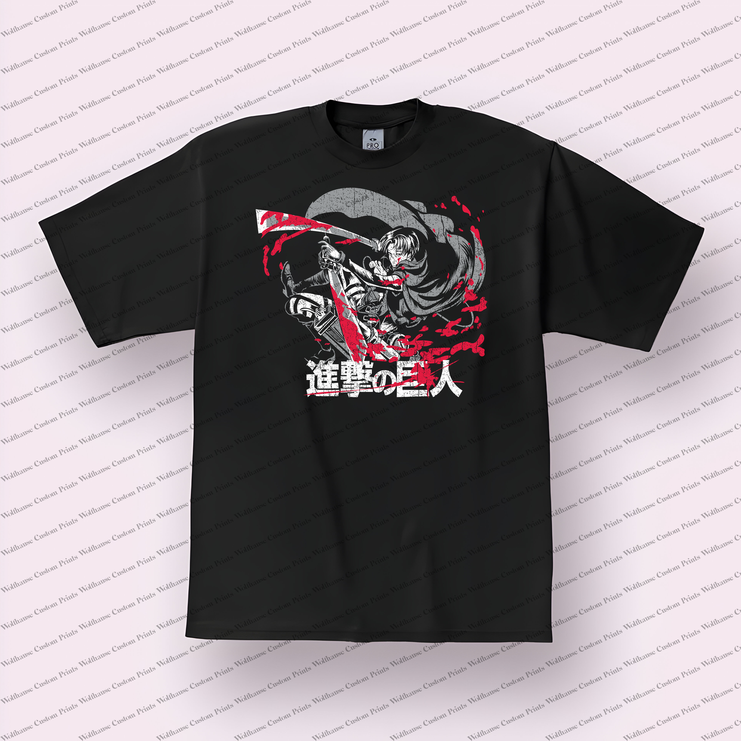 Attack on Titan Levi Ackerman Distressed Design Graphic Tee