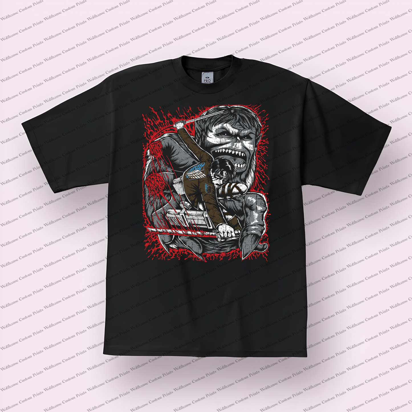 Attack on Titan Eren vs The Beast Titan Distressed Graphic Tee