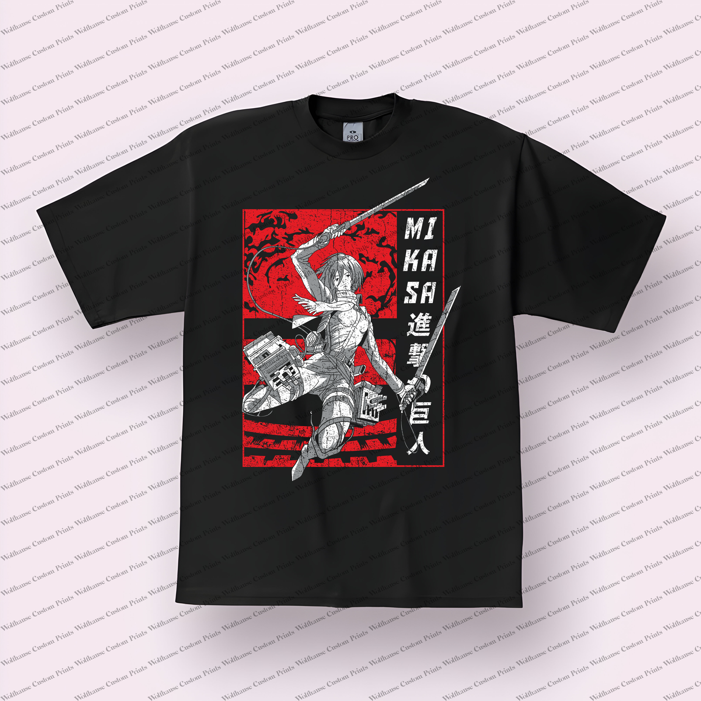 Attack on Titan Mikasa Ackerman Distressed Graphic Tee