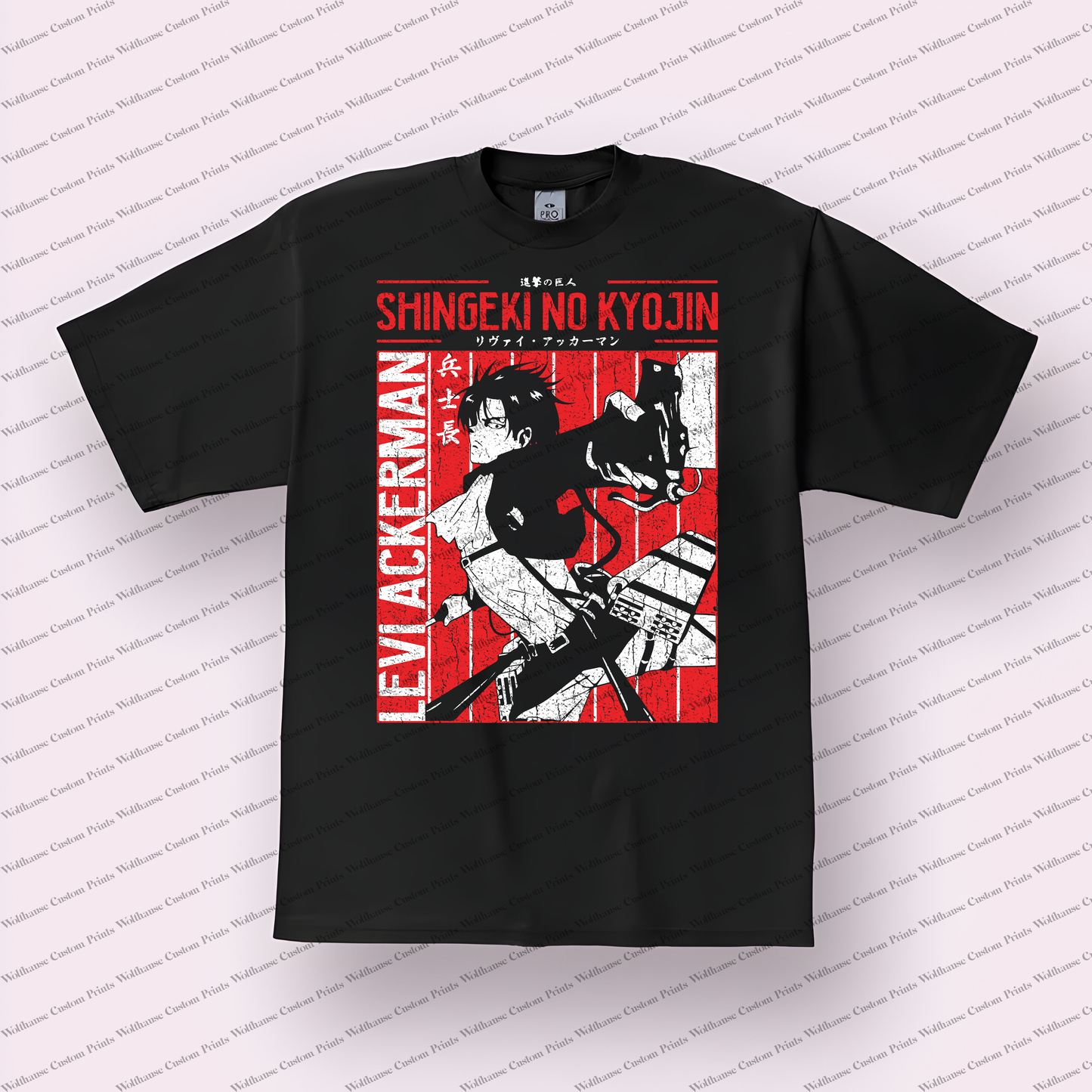 Attack on Titan Shingeki no Kyojin Levi in Combat Distressed Graphic Tee