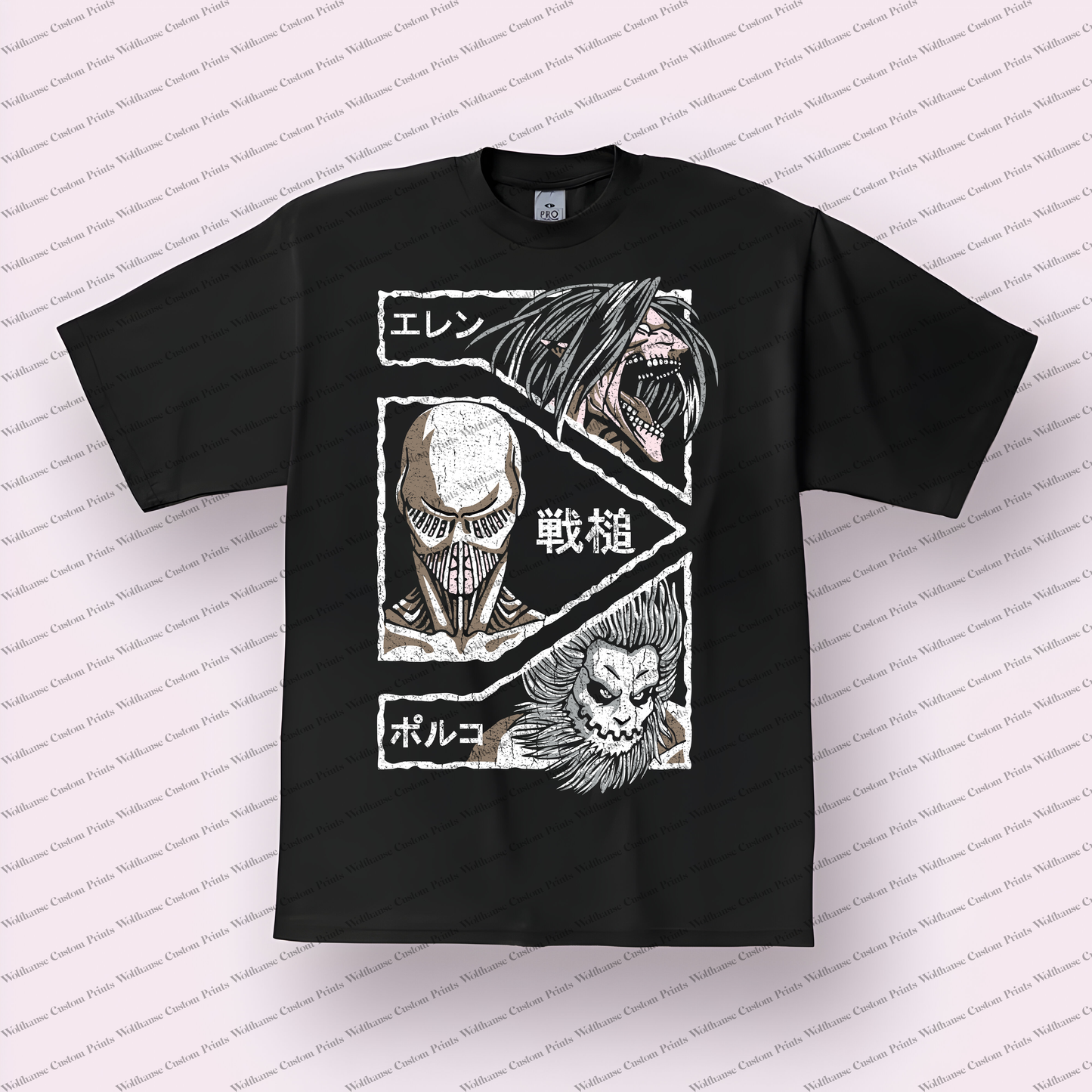 Attack on Titan Titan Shifters Collage Tee Armored Titan Colossal Titan Jaw Titan Distressed Graphic Tee