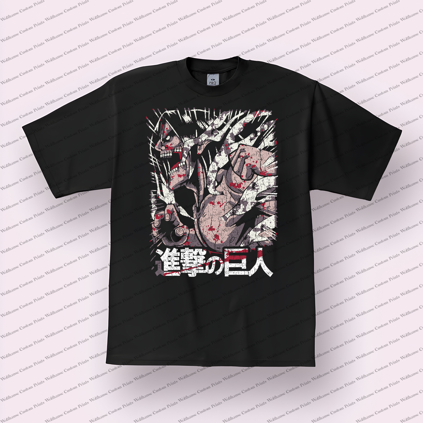 Attack on Titan Eren Yeager Titan Form Distressed Design Graphic Tee