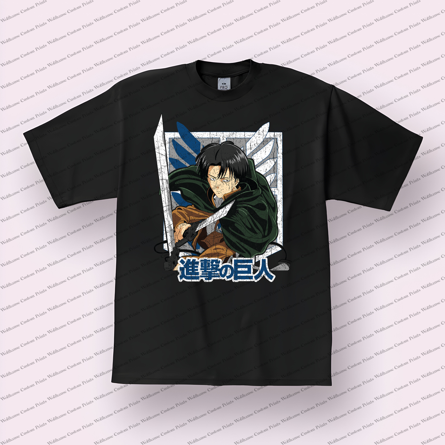 Attack on Titan Levi Ackerman Survey Corps Distressed Tee