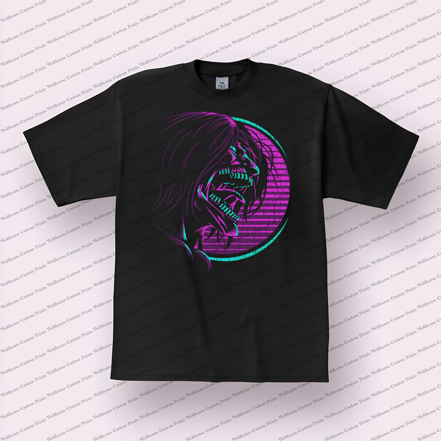 Attack on Titan Eren Yeager Retrowave Distressed Design Graphic Tee