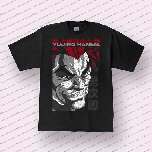 Baki the Grappler Yujiro Hanma The Ogre Strongest Creature on Earth Distressed Graphic Tee