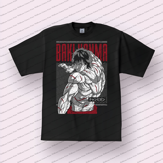 Baki the Grappler  Yujiro Hanma "Demon Back" Distressed Graphic Tee