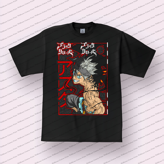 Black Clover Asta "Black Asta" Form Distressed Graphic Tee