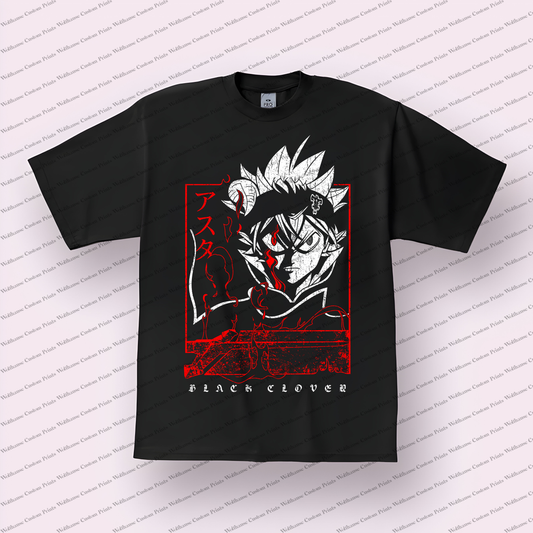 Black Clover Asta The Magicless Knight Distressed Graphic Tee