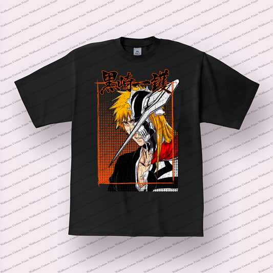 Bleach Ichigo Kurosaki Soul Reaper Distressed Graphic Tee