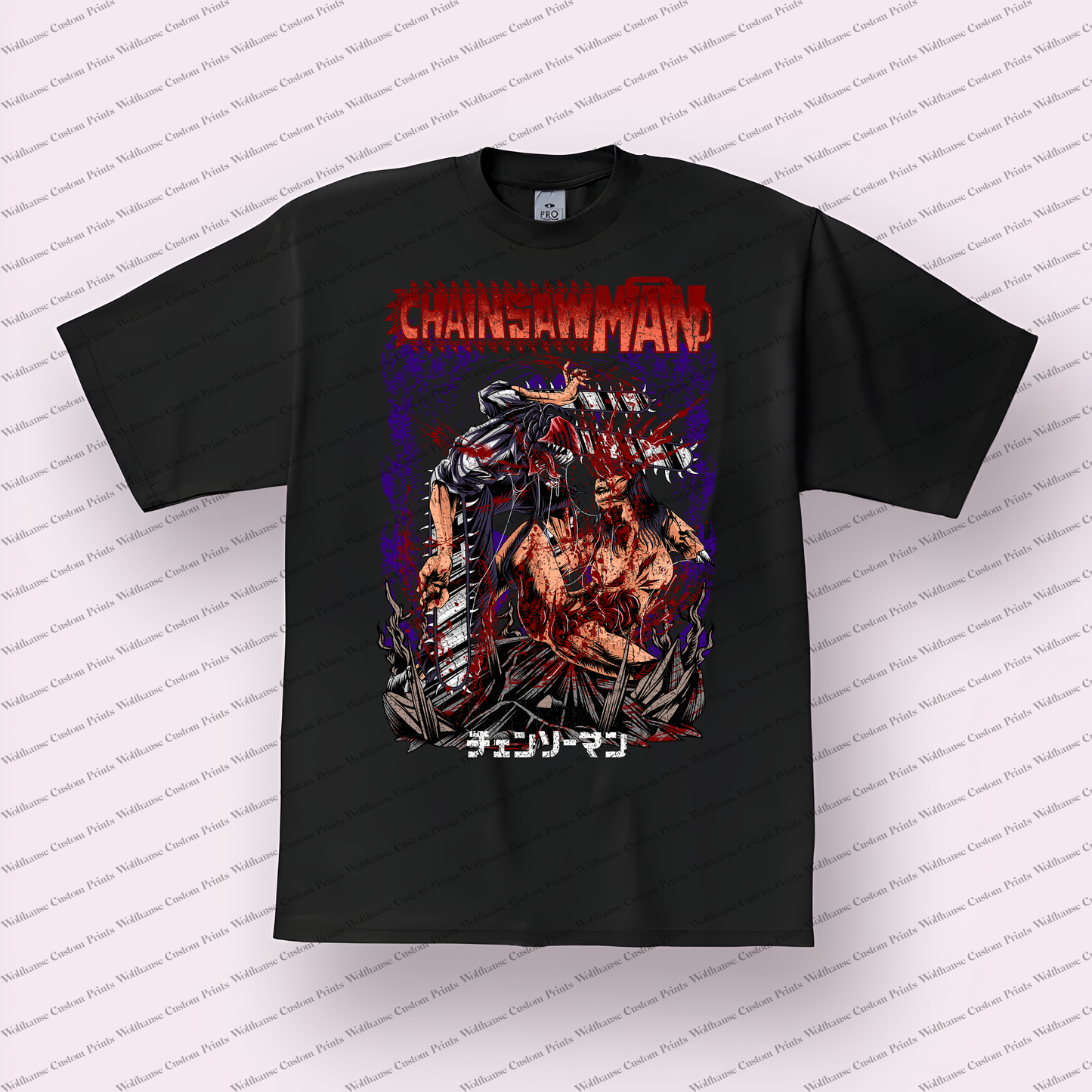 Chainsaw Denji Chainsaw Form Distressed Graphic Tee