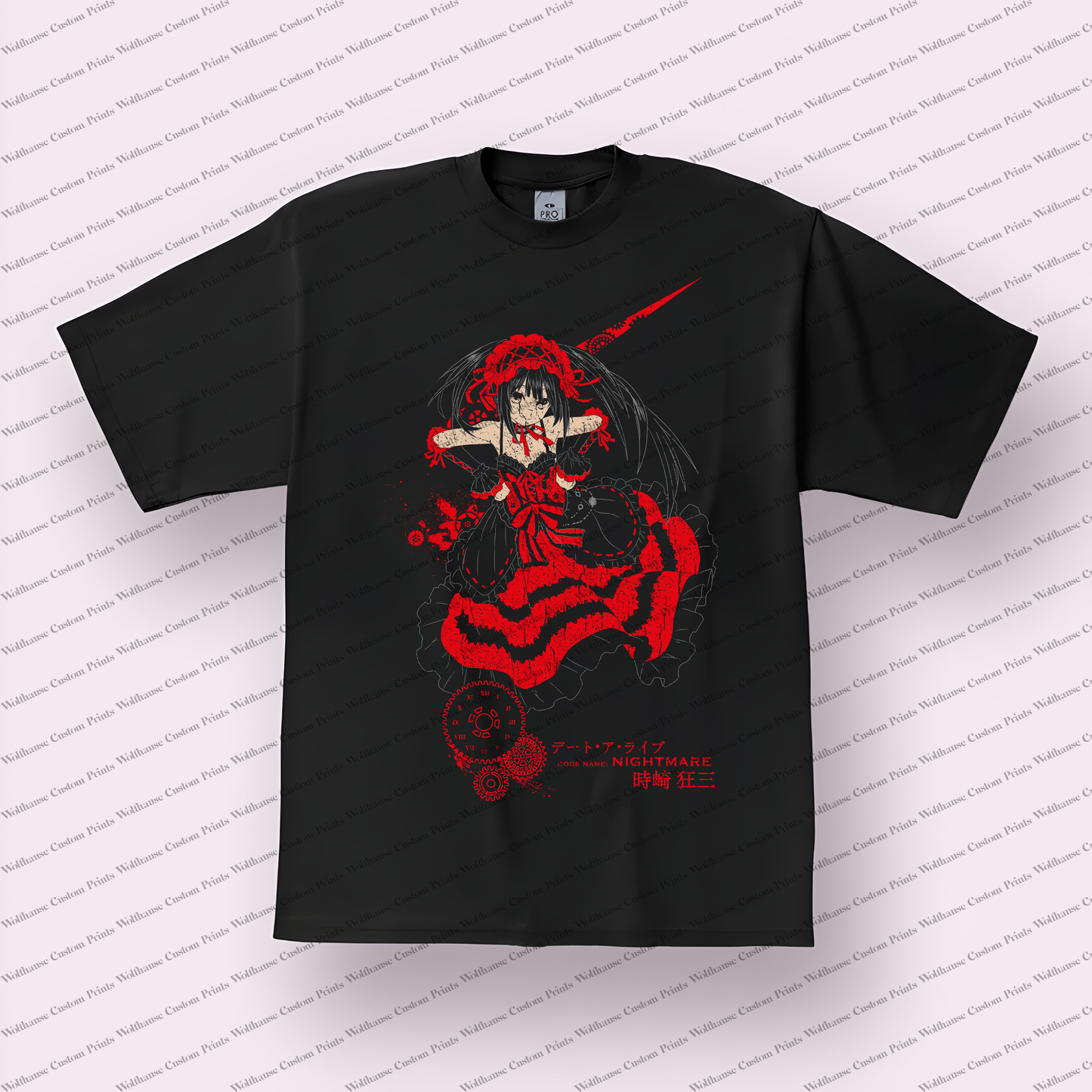 Date a Live Kurumi Tokisaki Nightmare Distressed Graphic Tee