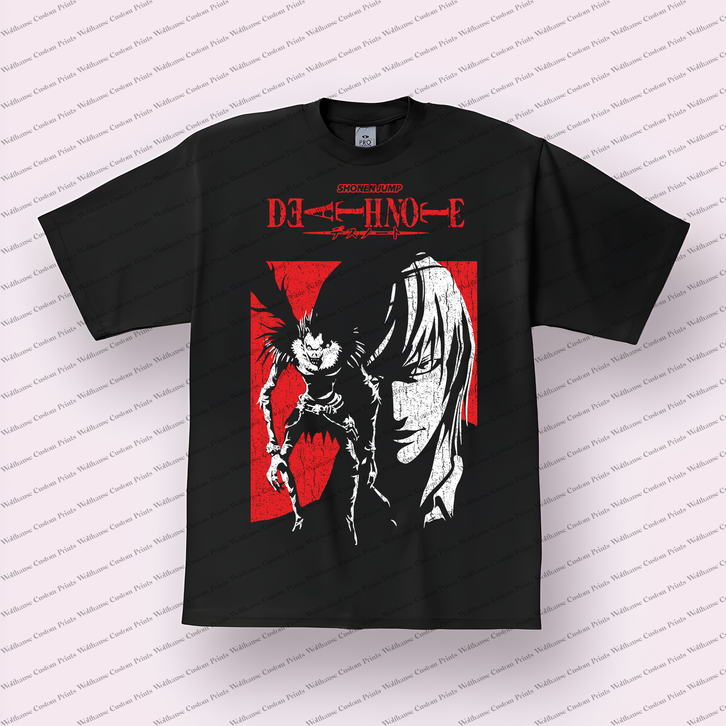 Death Note Light and Ryuk Distressed Graphic Tee