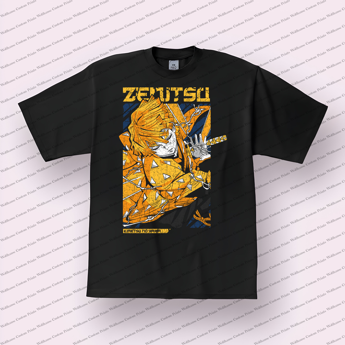 Demon Slayer Zenitsu Agatsuma Distressed Graphic Tee