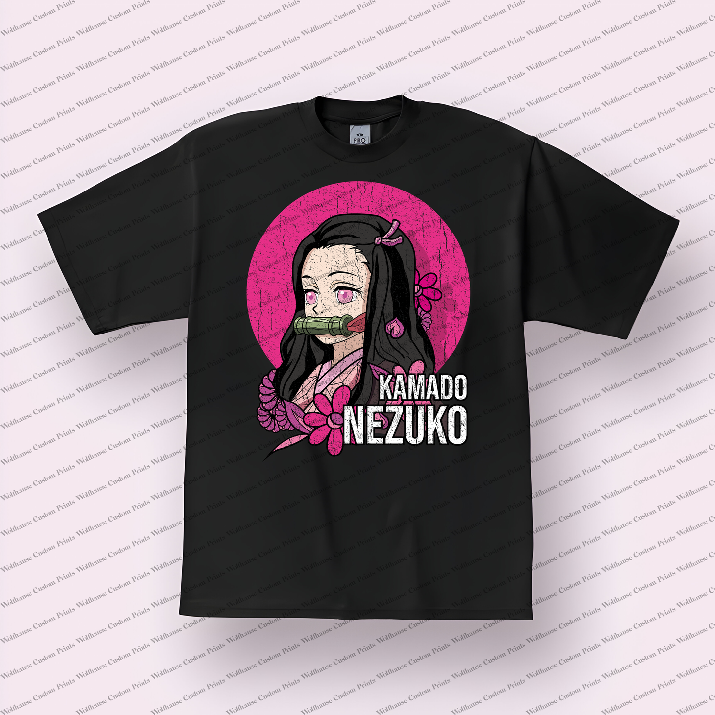 Demon Slayer Nezuko Kamado Cherry Blossom Distressed Graphic Tee