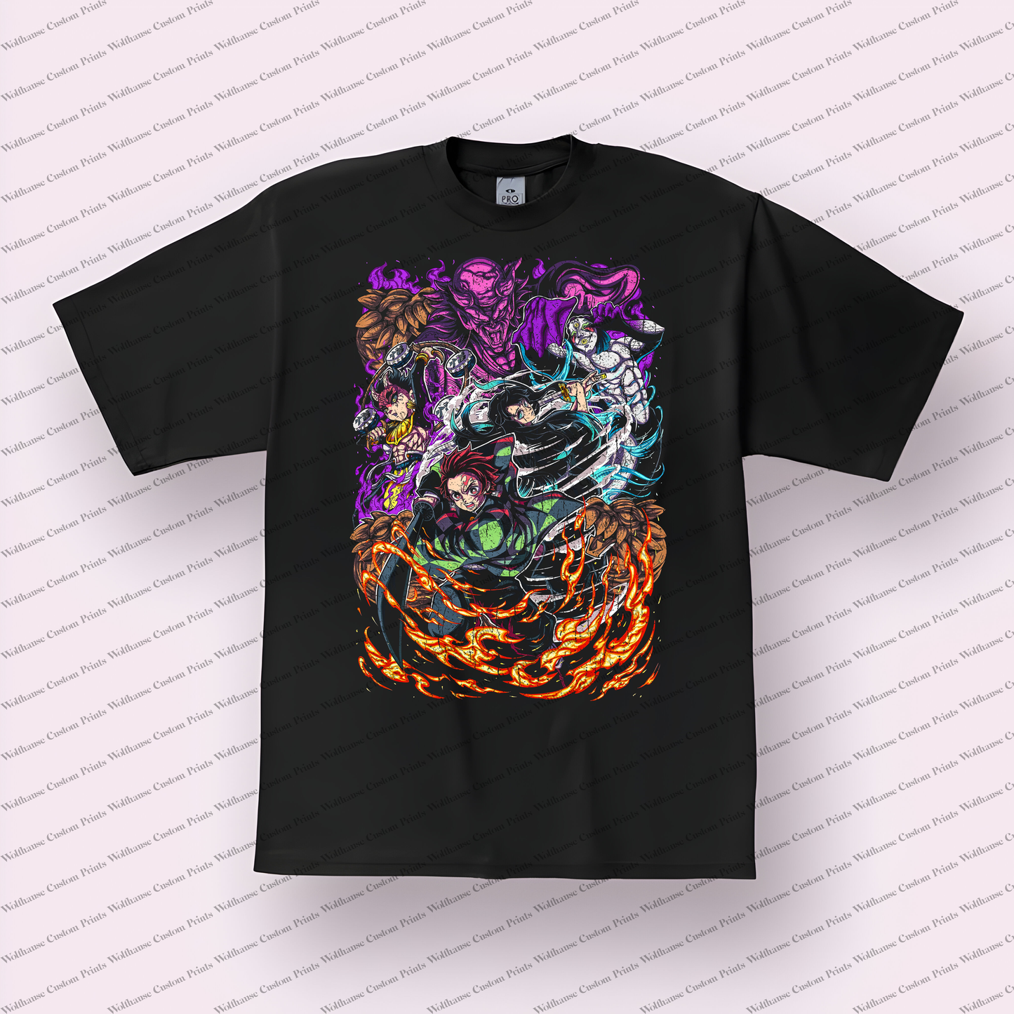Demon Slayer Distressed Design Graphic Tee