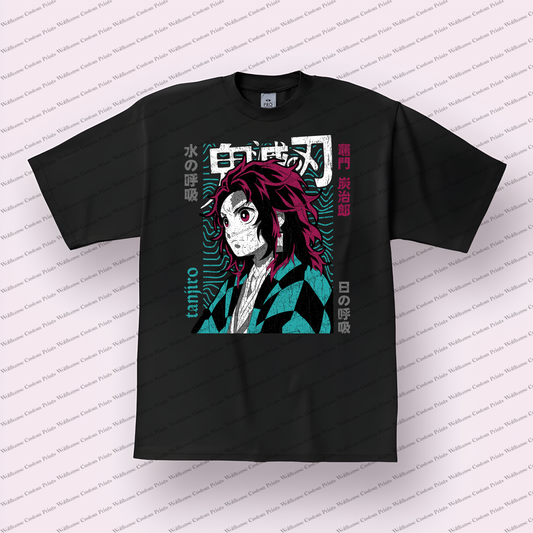 Demon Slayer Distressed Design Graphic Tee