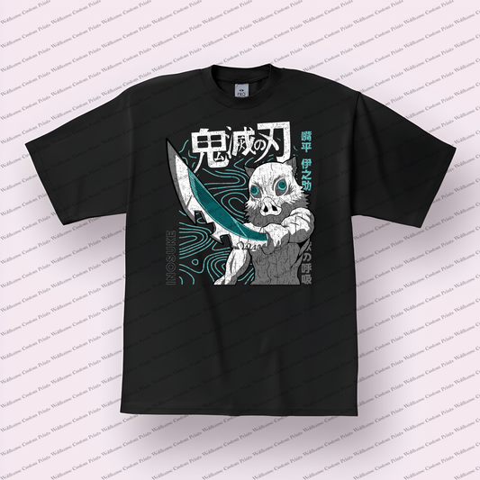 Demon Slayer Distressed Design Graphic Tee