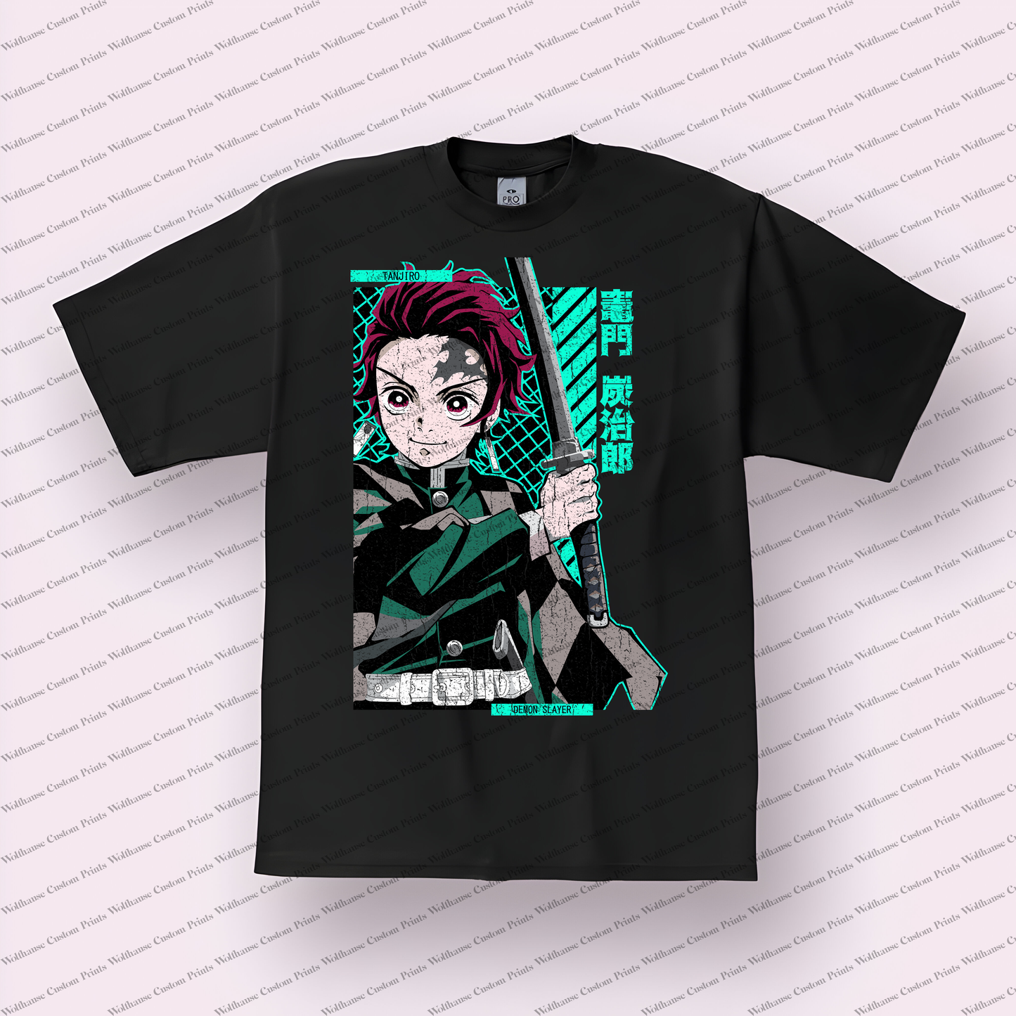 Demon Slayer Distressed Design Graphic Tee