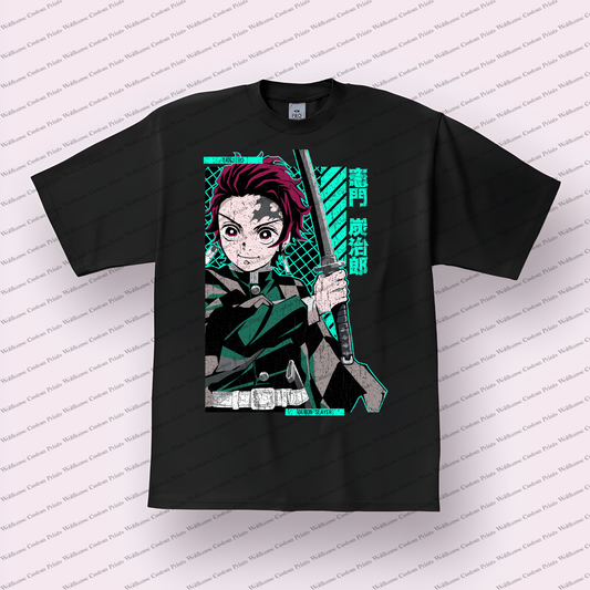 Demon Slayer Distressed Design Graphic Tee