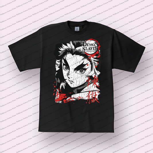 Demon Slayer Distressed Design Graphic Tee