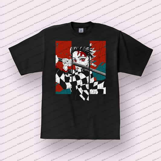 Demon Slayer Distressed Design Graphic Tee