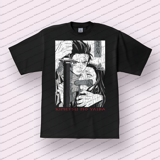 Demon Slayer Distressed Design Graphic Tee