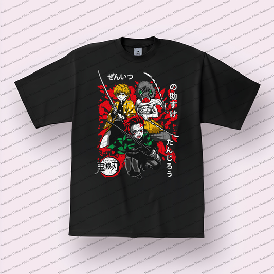 Demon Slayer Distressed Design Graphic Tee