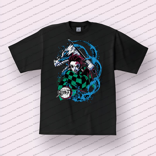 Demon Slayer Distressed Design Graphic Tee
