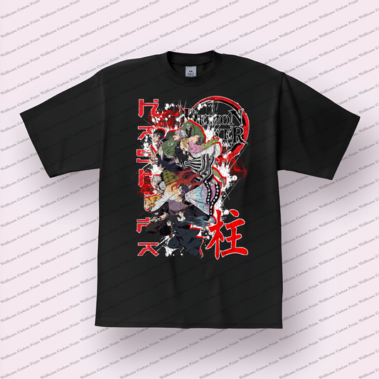 Demon Slayer Distressed Design Graphic Tee