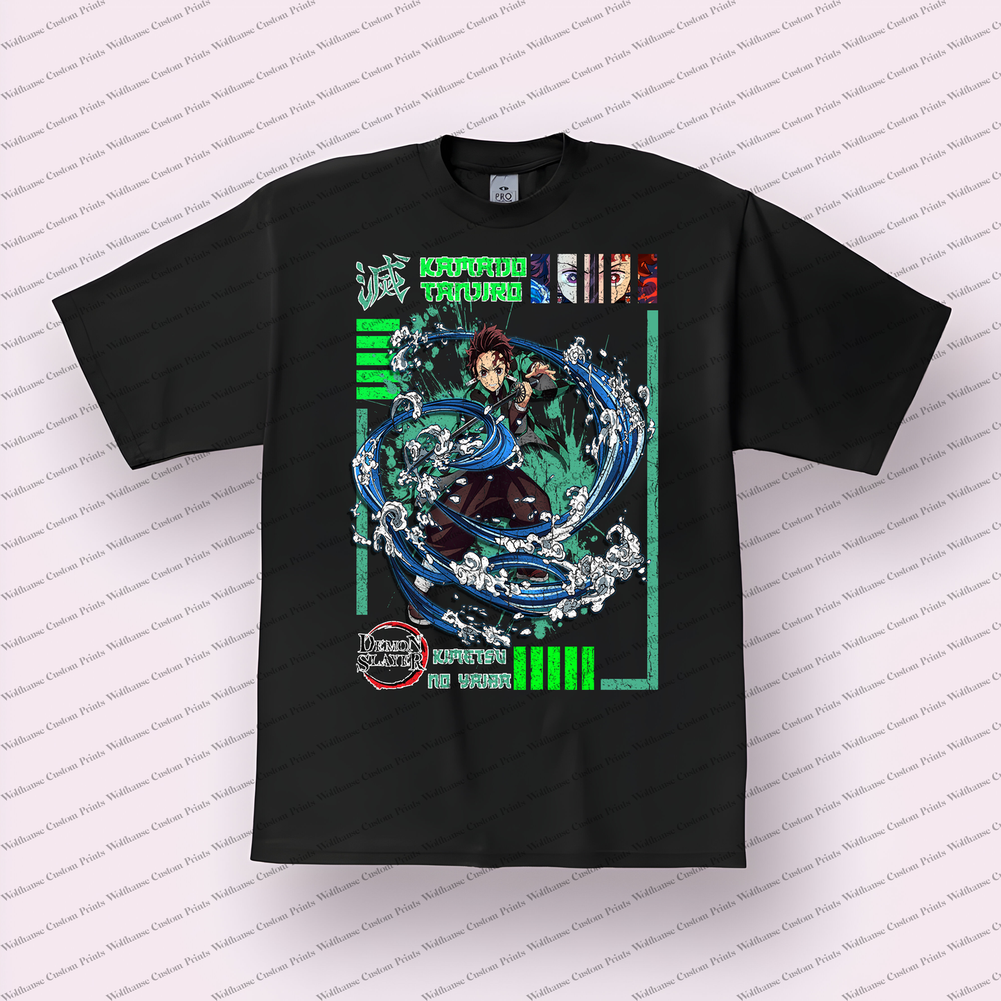 Demon Slayer Distressed Design Graphic Tee