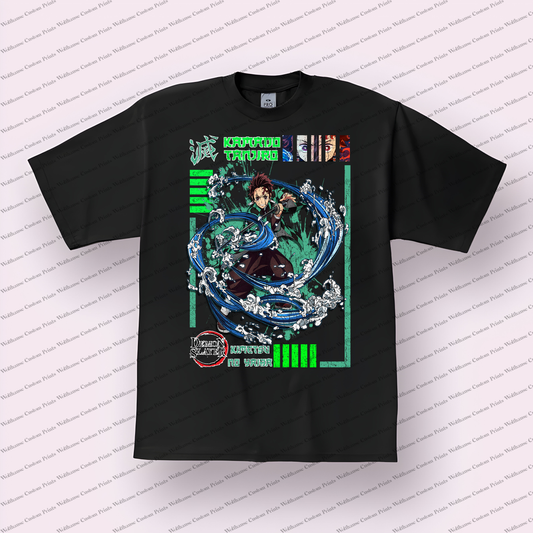 Demon Slayer Distressed Design Graphic Tee