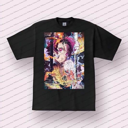 Demon Slayer Distressed Design Graphic Tee