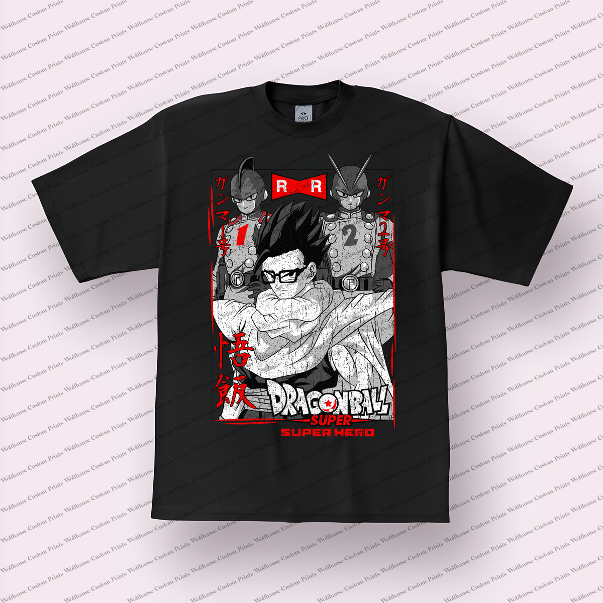 Gohan Super Hero Movie Poster Style Distressed Anime Graphic T-Shirt