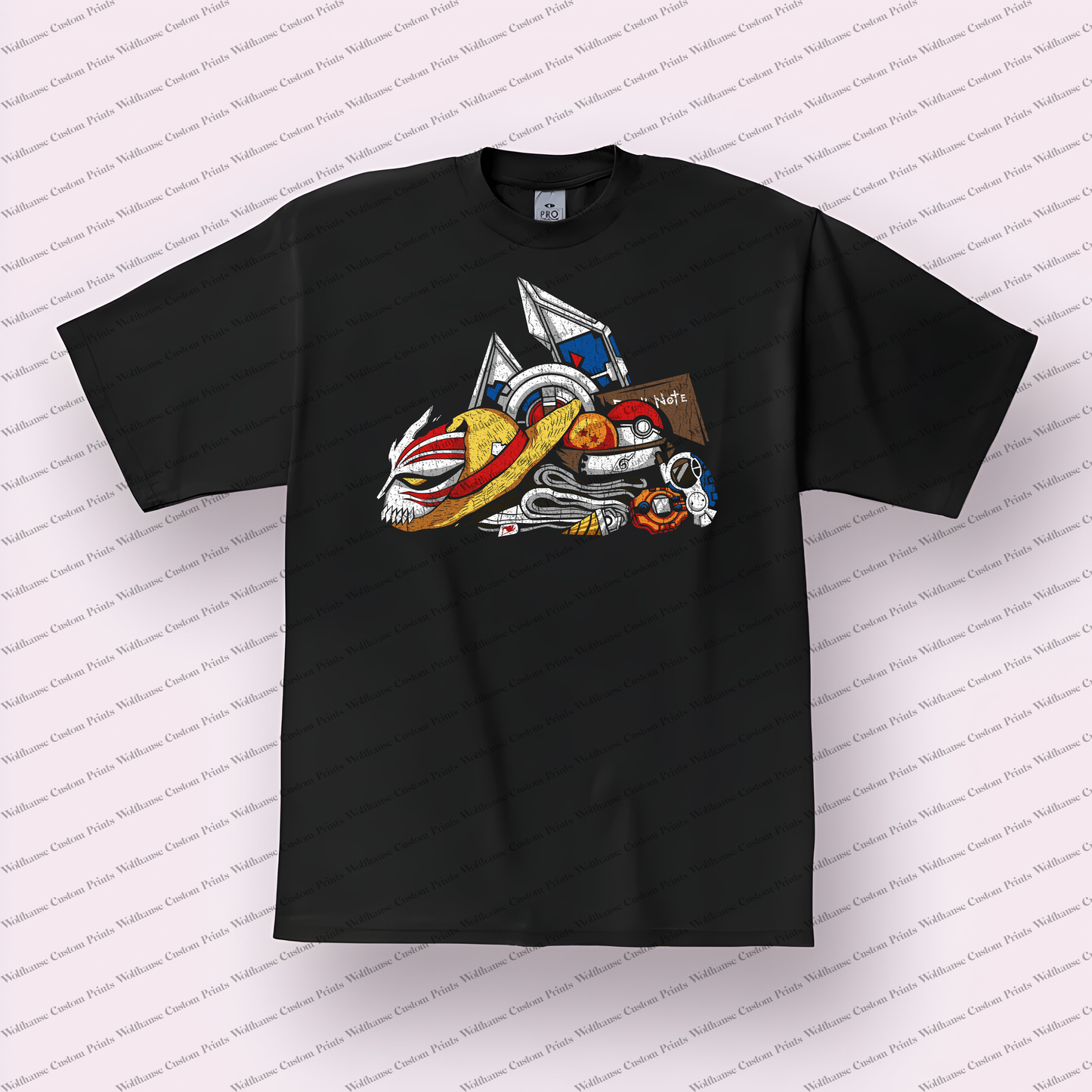 Anime Distressed Design Graphic Tee