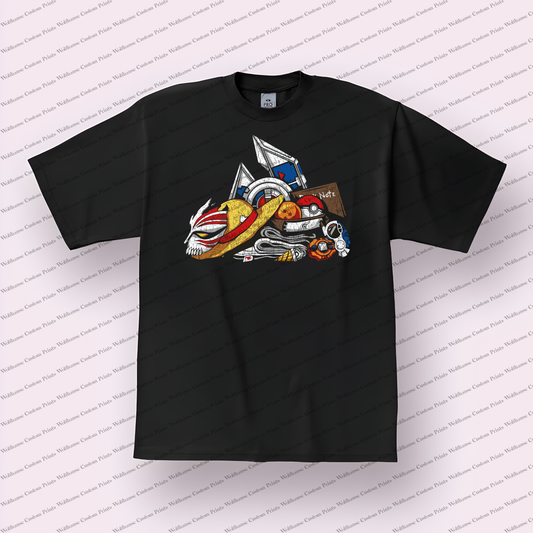 Anime Distressed Design Graphic Tee