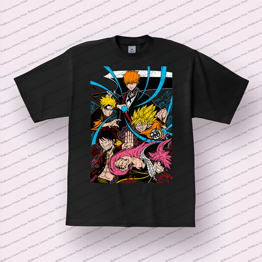 Anime Distressed Design Graphic Tee