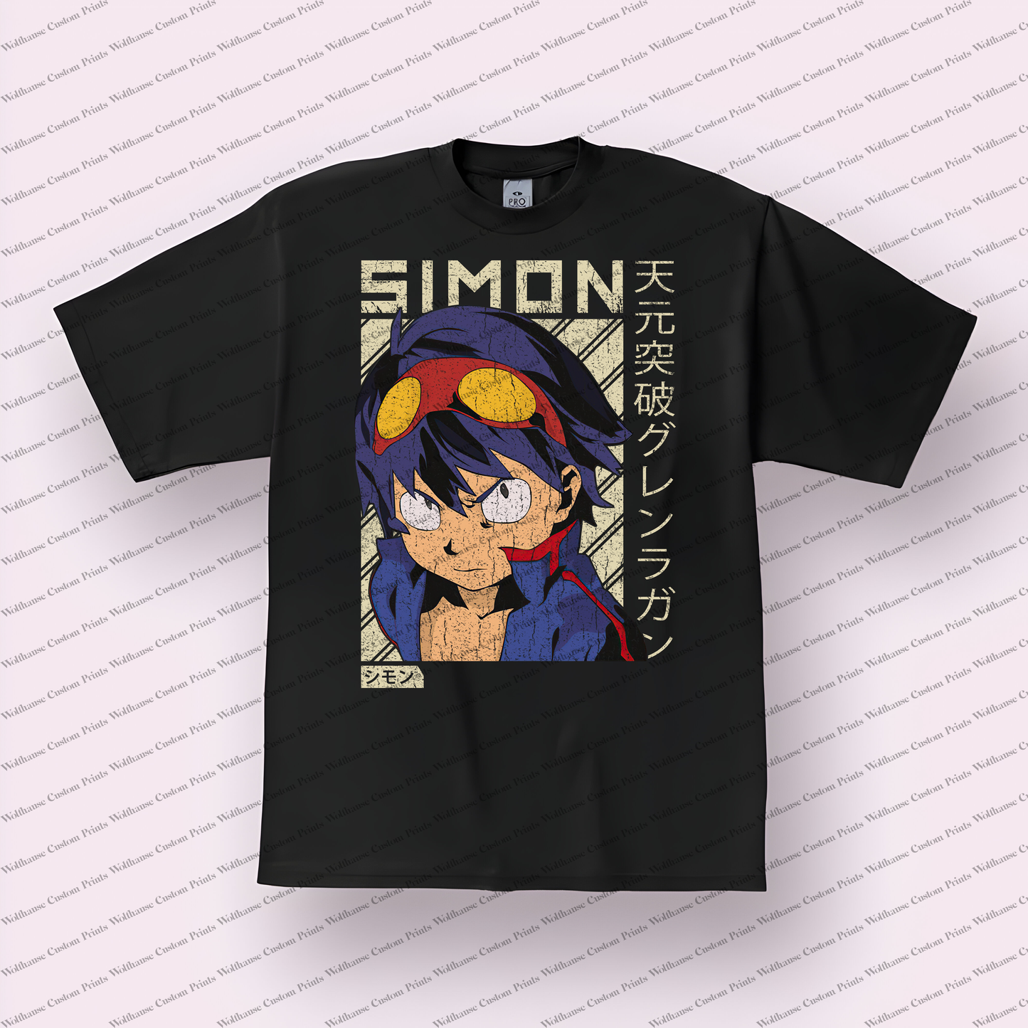 Gurren Lagann Distressed Design Graphic Tee