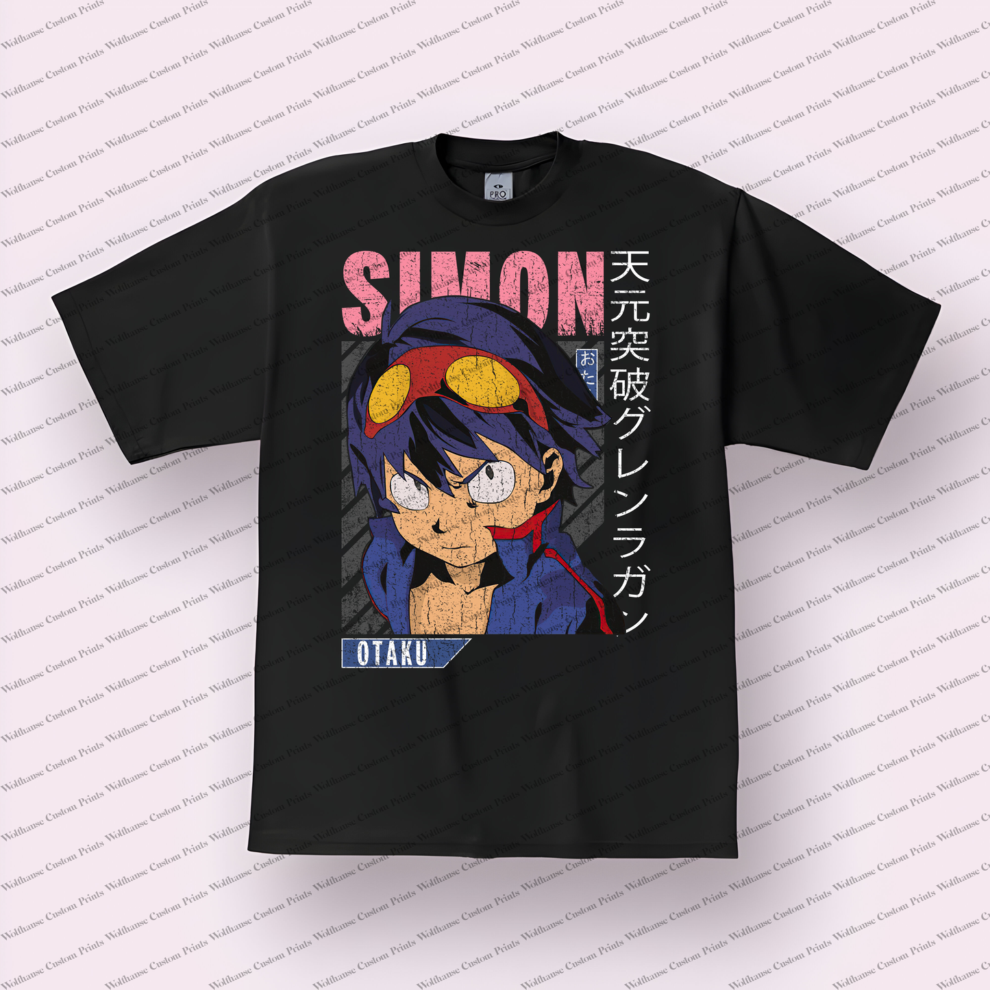 Gurren Lagann Distressed Design Graphic Tee