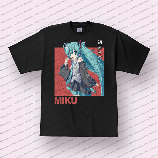 Hatsune Miku Distressed Design Graphic Tee