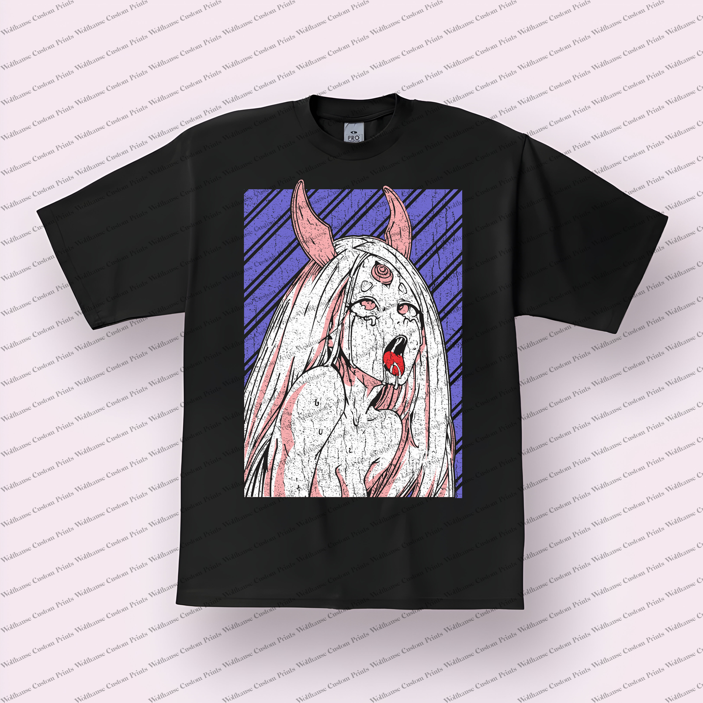 Hentai Distressed Design Graphic Tee