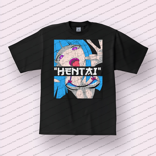 Hentai Distressed Design Graphic Tee