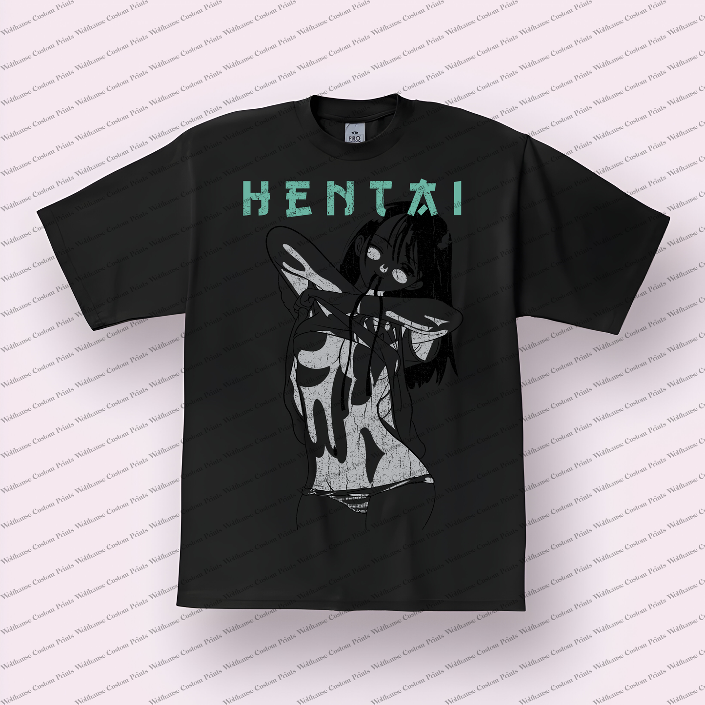 Hentai Distressed Design Graphic Tee