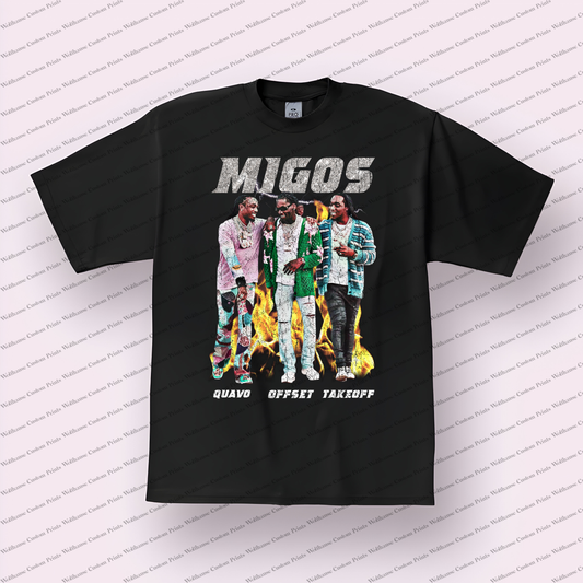 Migos Distressed Graphic Tee