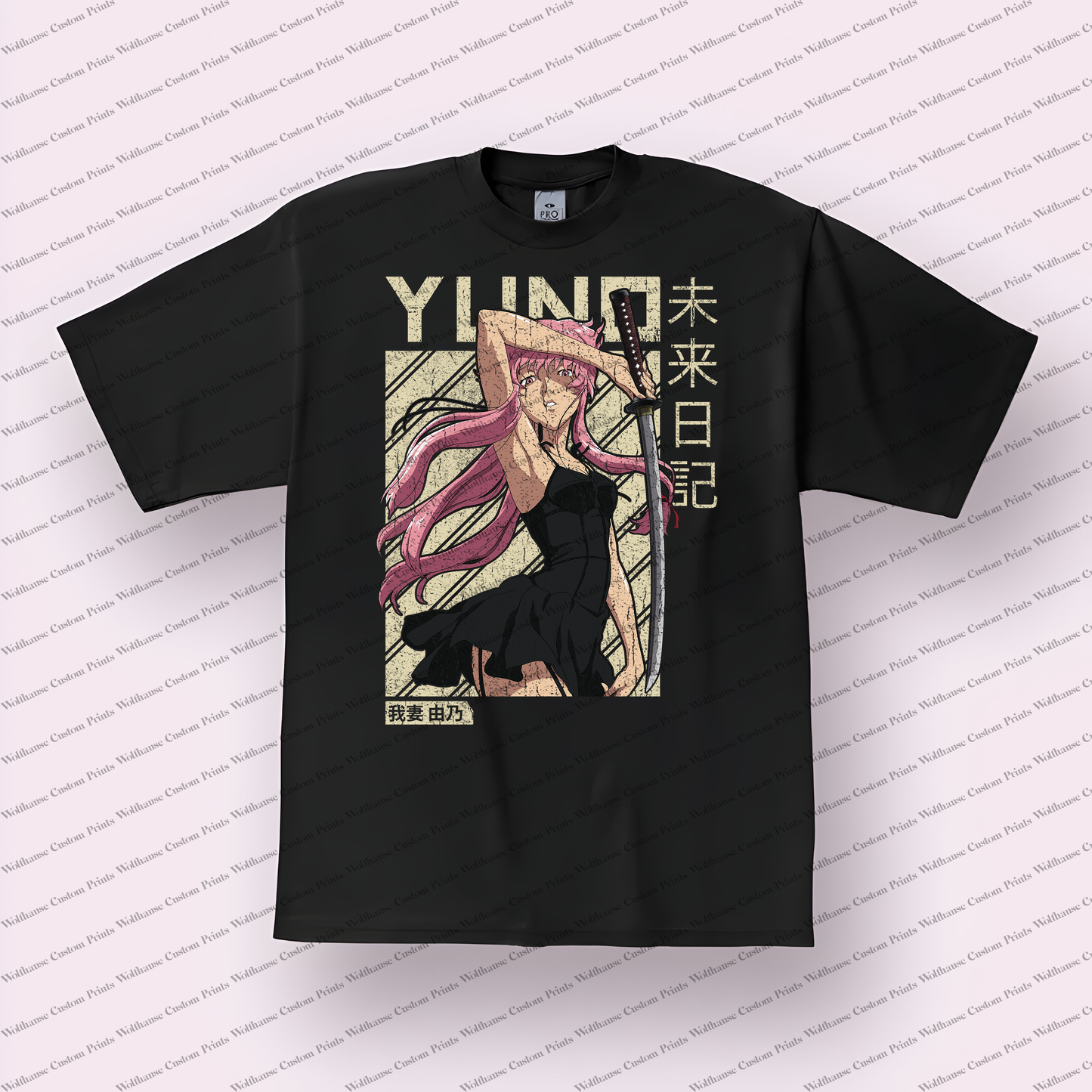 Mirai Nikki Distressed Design Graphic Tee