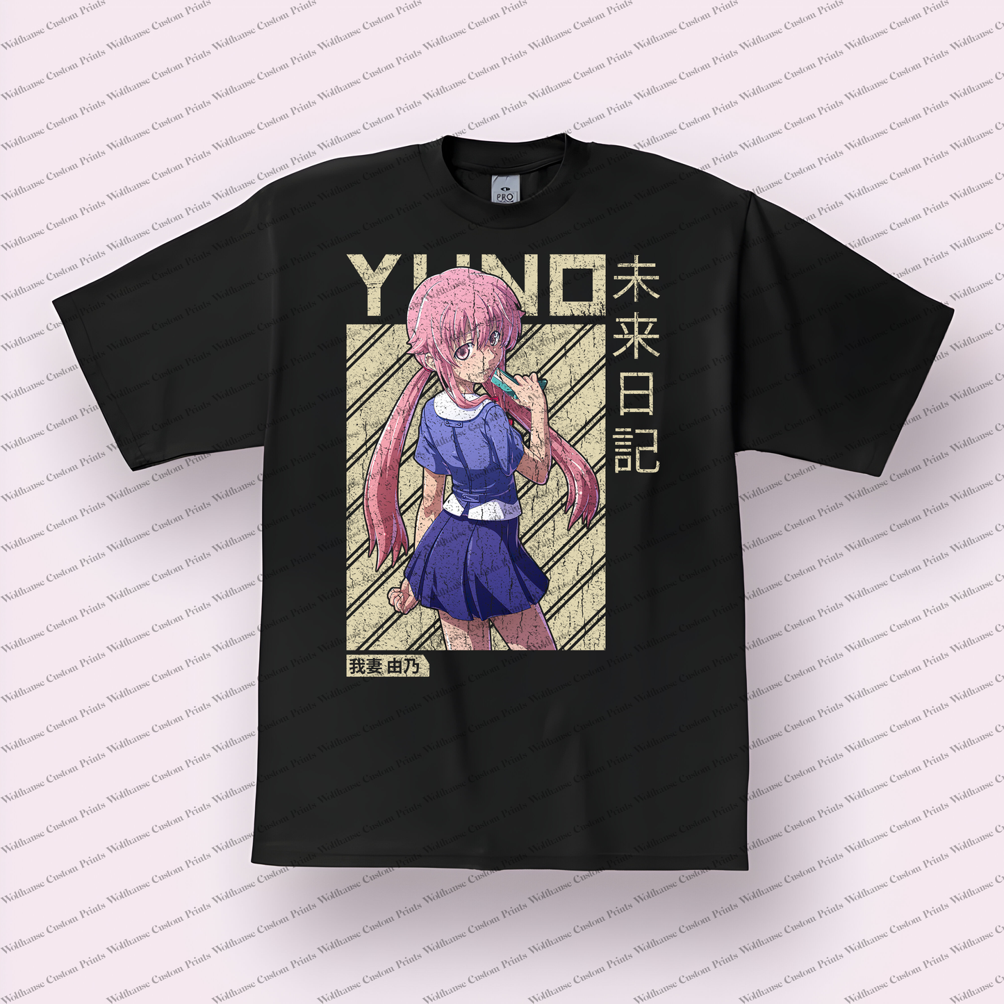 Mirai Nikki Distressed Design Graphic Tee