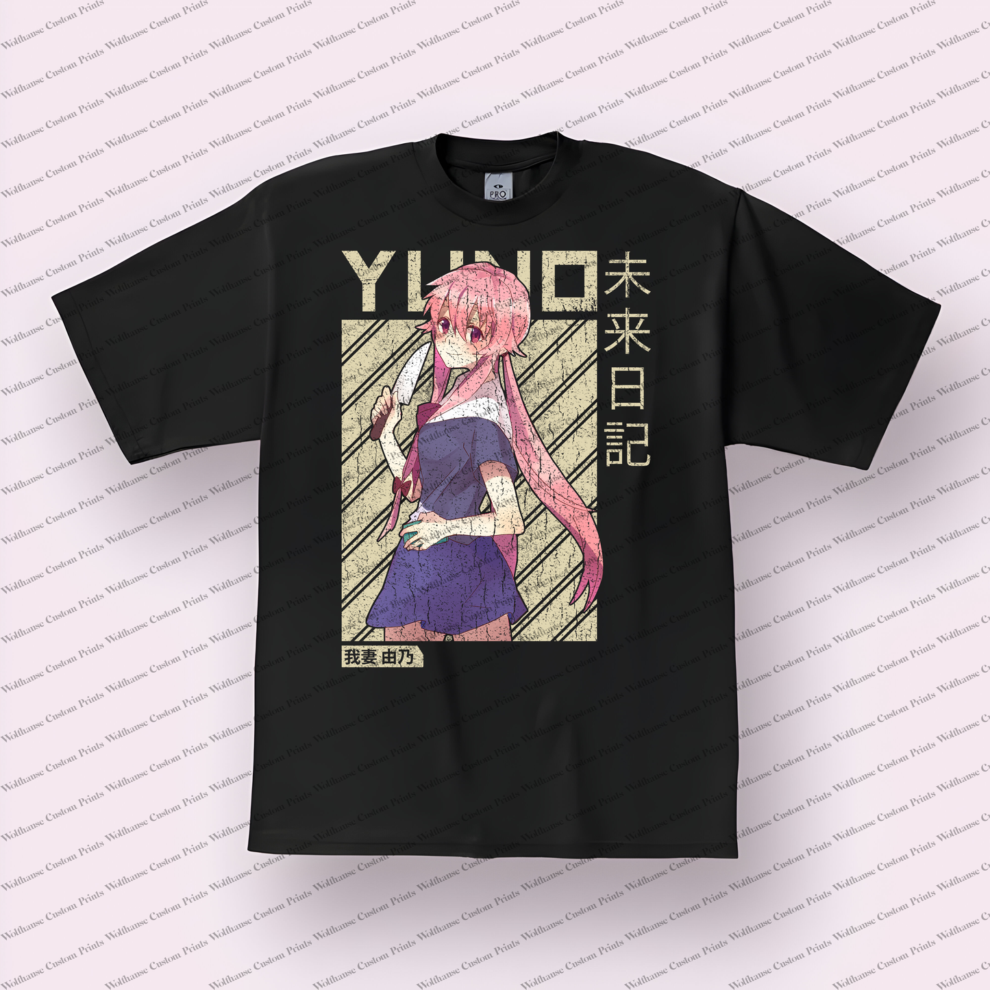 Mirai Nikki Distressed Design Graphic Tee