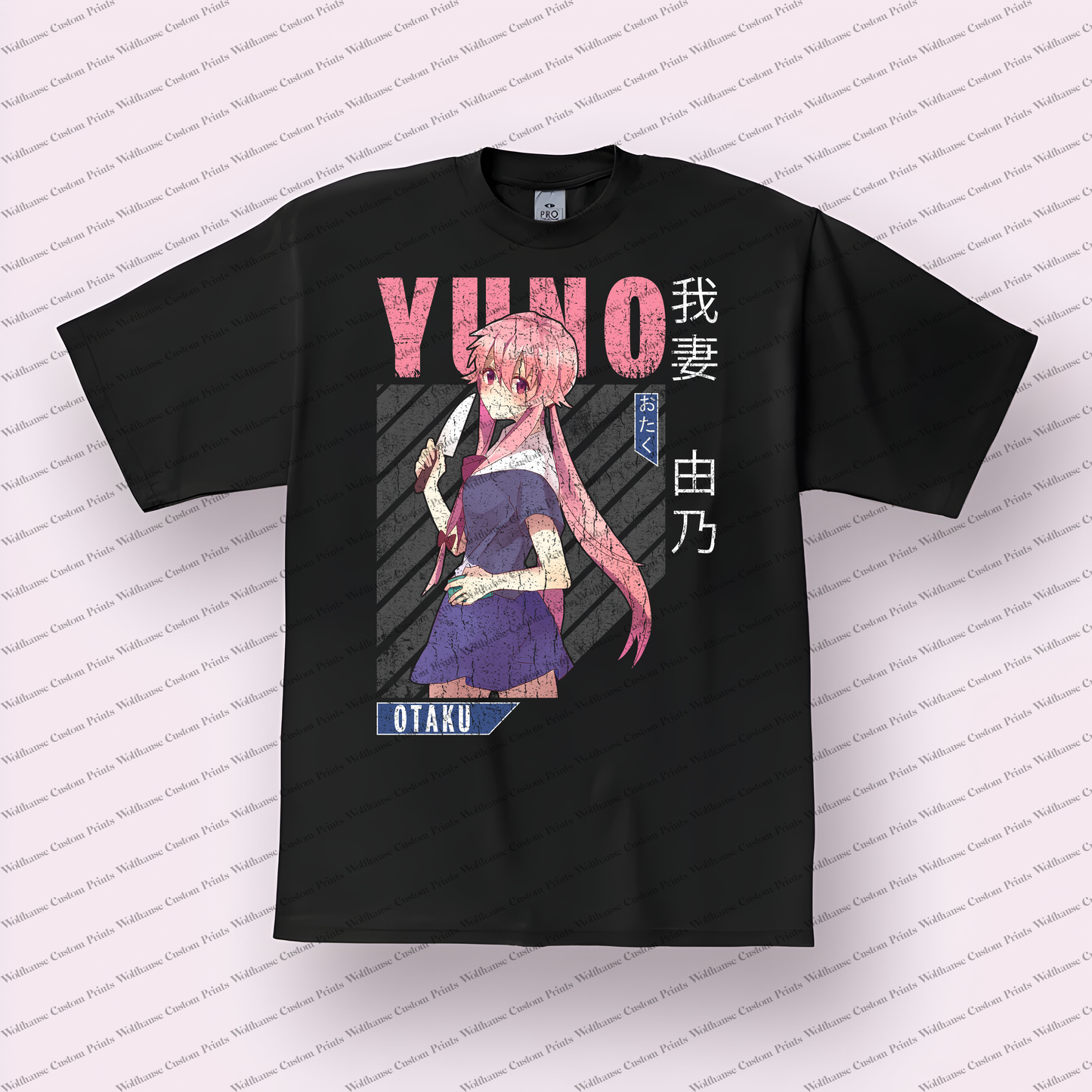 Mirai Nikki Distressed Design Graphic Tee